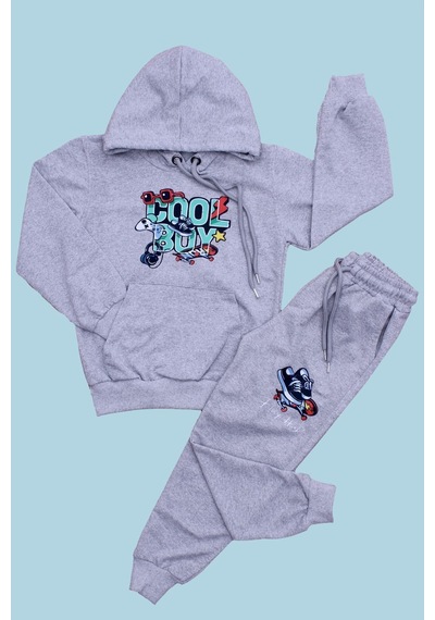 Panios Kids Alt-üst 3'lü Erkek Çocuk Yazı Baskılı Bel Detayı Lastikli Pijama Takımı Çok Renkli