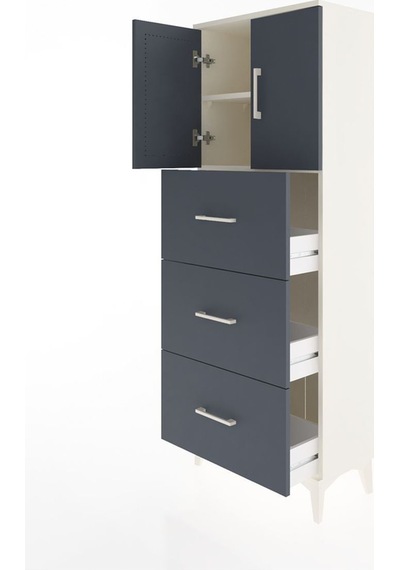 Arges Dolap 2 Raflı 3 Çekmeceli 2 Kapaklı 60x30x163 Aytaşı-antrasit Atlas Çam Arges Dolap 2 Raflı 3 Çekmeceli 2 Kapaklı 60x30x163 Aytaşı-antrasit Atlas Çam