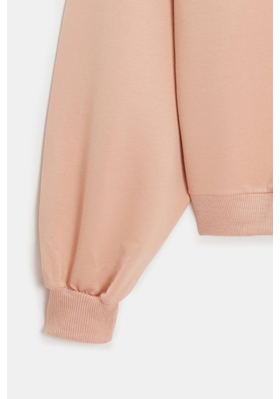Sââde Kadın Oversize Kapüşonlu Basic Hoodie Sweatshirt Koyu Pudra