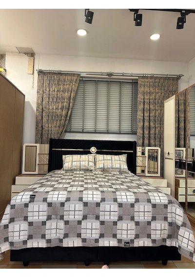 Nivemeshome Kahve Desenli 160x230 Tek Pike Örtüsü Tek Kişilik Kahve