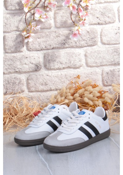 Fort Cool Angola Rahat Esnek Kadın Sneaker Ayakkabı Beyaz - Siyah