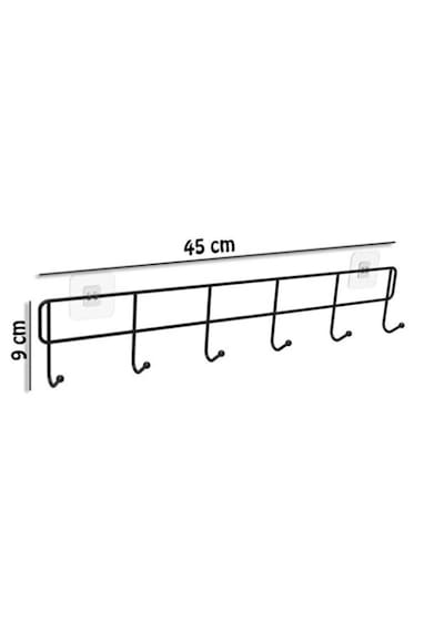Mersi Shop 6 Lı Yapışkanlı Kapı Arkası Askı Delmesiz Metal Duvar Ve Kapı Organizer Raf Siyah