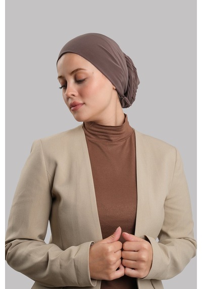 Hürrem Bone Vizon Versa Kuyruklu Pratik Tesettür Bone Sandy Büzgülü 2515 10