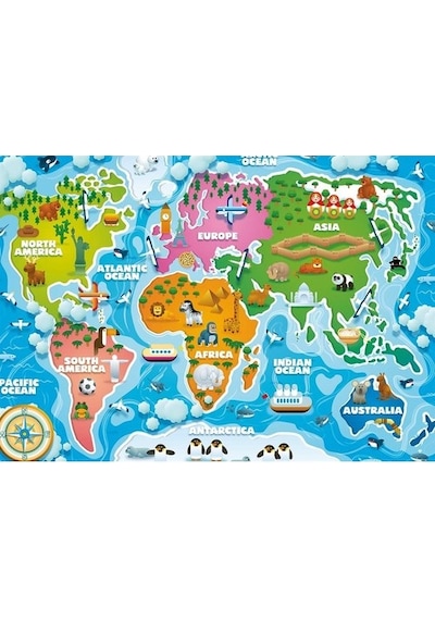 Ks Games 50 Parça Jumbo Puzzle Colorful World Map