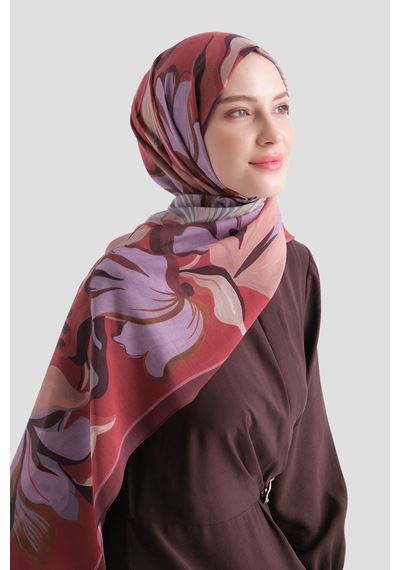 Armine Elegance Pamuk - İpek Şal As559 Bordo