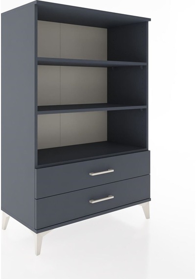 Hyperion Dolap 3 Raflı 2 Çekmeceli 88x44x134 Antrasit-antrasit Antrasit
