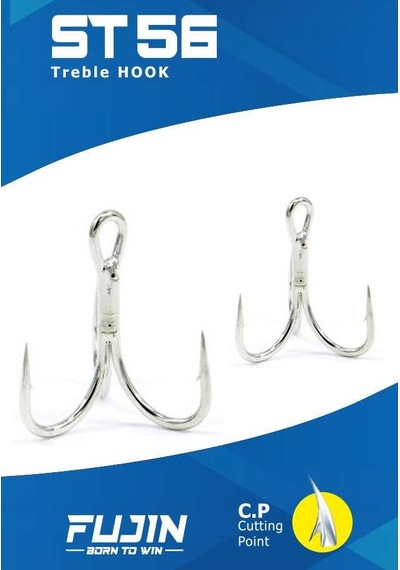 Fujin St56 Üçlü Maket Balık Iğnesi Nickel  4 Numara