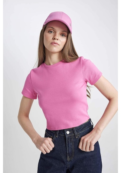 DeFacto Coool Fitted Ribana Basic Düz Kısa Kollu Tişört T9631AZ24SMPN613 DeFacto Coool Fitted Ribana Basic Düz Kısa Kollu Tişört T9631AZ24SMPN613