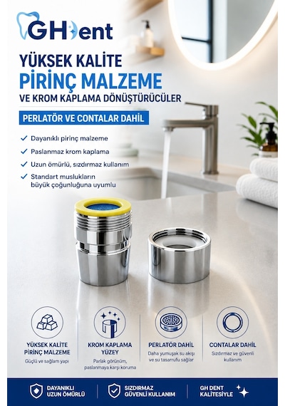 Ghdent BPA Free & FDA Kriterlerine Uygun Materyal Askılıksız Ekonomik Şarjsız Seri 2 Başlıklı Manuel Ağız Duşu﻿﻿