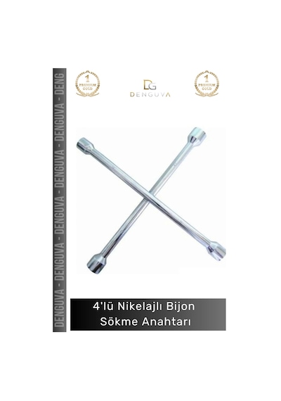 Bijonanahtarı Istavroz Çelik 17 19 21 22 Mm Dayanıklı Oto Lastik Ekipmanı 4'lü Nikelajlı Bijon Sökm