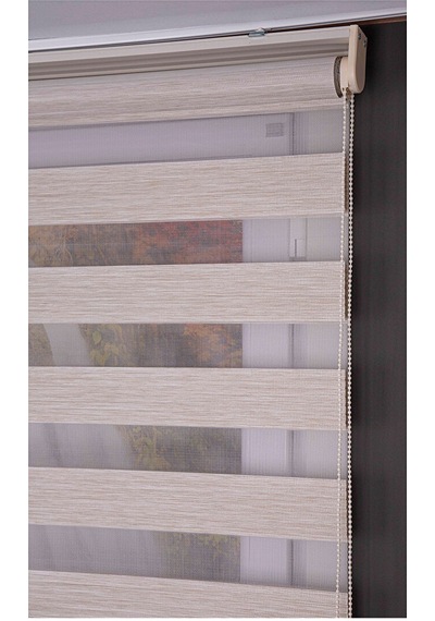 Oba Perde Bambu Pileli Zebra Perde Beyaz 140 x 190