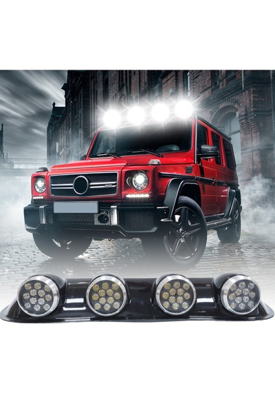 Offroad Tepe Sis Offroad Sis Lambası 12x4 Led Yuvarlak Siyah 84x17,5x11 Cm