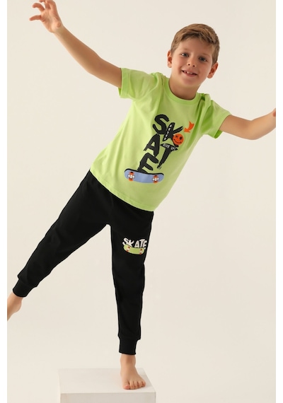 Rolypoly Skate Sarı Erkek Çocuk Pijama Takımı 5274-43000 Lime