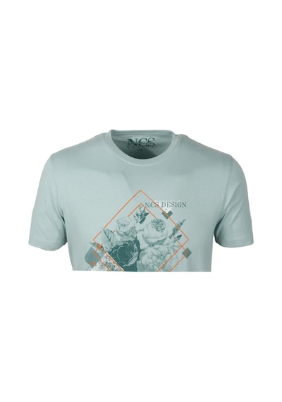 Ncs Mavi Bisiklet Yaka Baskılı Slim Fit T-shirt Ncs 1194-mavi Mavi
