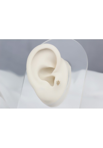 Glorria Altın Kutup Yıldızı Tragus Piercing Çok Renkli