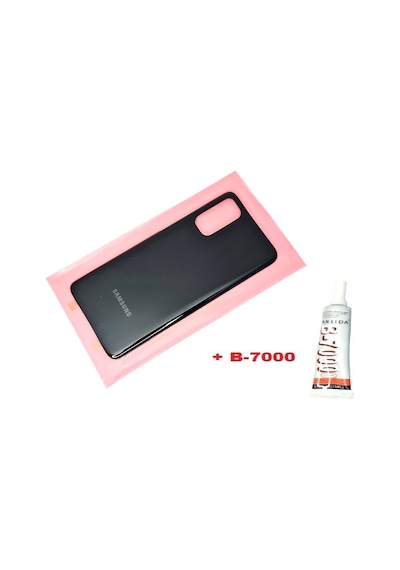 Tkgz Samsung Galaxy Uyumlu S20 Arka Pil Batarya Kapağı Cam+b-7000 Siyah