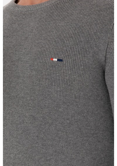U.S. Polo Assn. Erkek Slim Fit Bisiklet Yaka Gri Melanj Basic Kazak 50298282-VR086 U.S. Polo Assn. Erkek Slim Fit Bisiklet Yaka Gri Melanj Basic Kazak 50298282-VR086