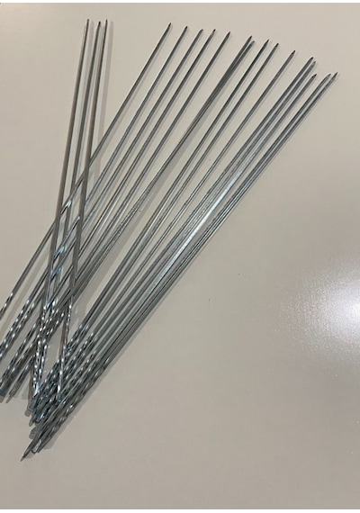 Mobilreyon-25 Adet Kare Ciğer Kuşbaşı Şişi Ve Şiş Kabı- Galvanizli Mangal Şiş Seti 50 Cm