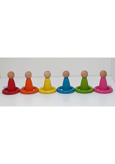 Waldorf Montessori Pegleri Nins Ve Halkaları 6lı İnsancık + 6'l