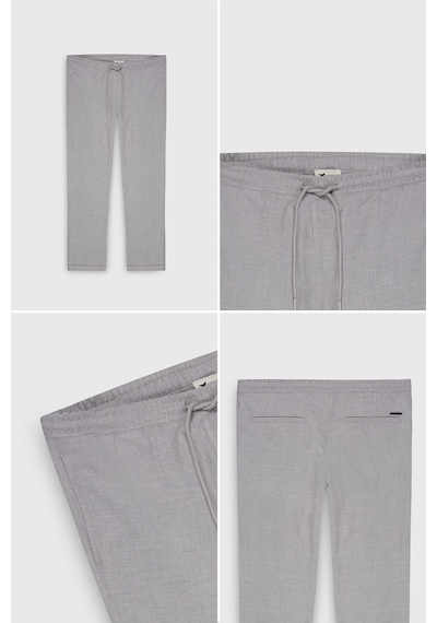 Ac&Co / Altınyıldız Classics Slim Fit Dar Kesim Beli Bağlamalı Yan Cepli Erkek Pantolon - Gri