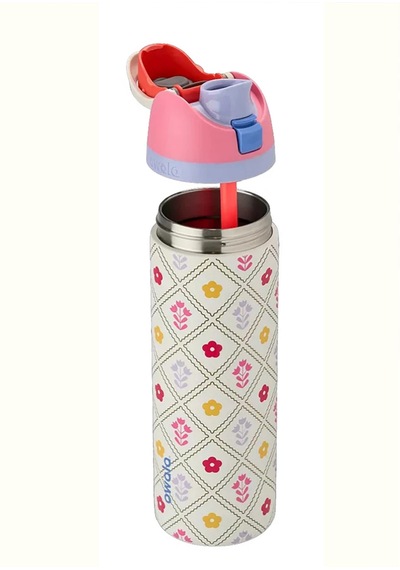 Owala 32 Oz 946 Ml Freesip Desenli Çift Katmanlı Paslanmaz Çelik Termos Kilitli Kapak Bej - Sarı