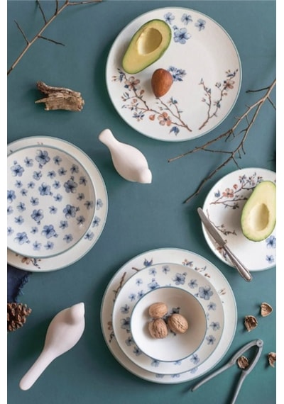 ChiChi Home Sakura 6 Kişilik 24 Parça Porselen Yemek Takımı Desenli