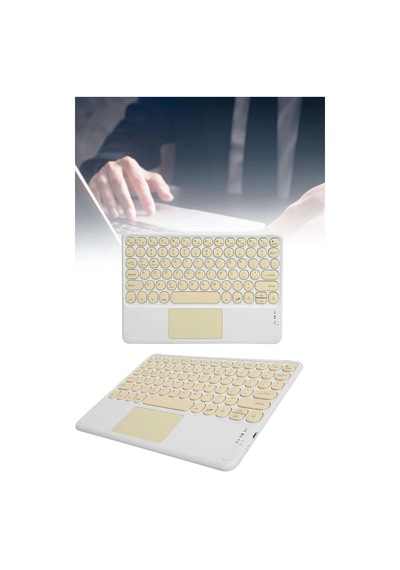 Android Ve Apple Uyumlu iOS Uyumlu Bluetooth Klavye Touchpad Slim Kablosuz Wifi Q Klavye - Nnnnnn3268-1842