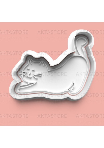 Yoga Yapan Kedi Kurabiye Kalıbı Ve Şeker Hamuru Kalıbı 4'lü Set 0201-set