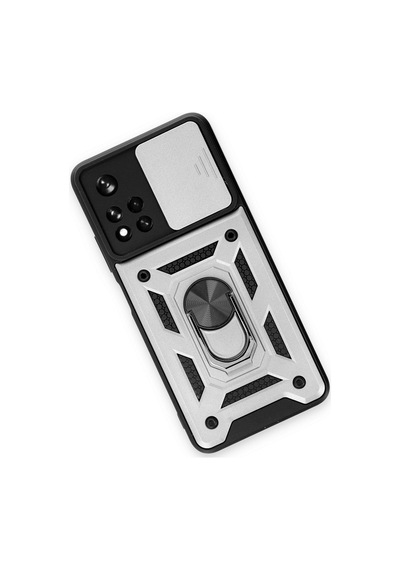 Redmi Note 11t Kılıf Pars Lens Yüzüklü Silikon - Gümüş Bz8683140320409