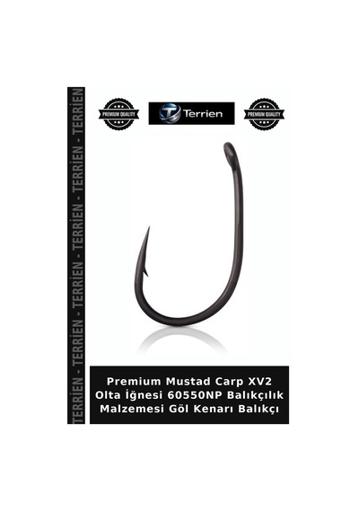Premium Mustad Carp Xv2 Olta İğnesi 60550np Balıkçılık Malzemesi Göl Kenarı Balıkçı No:1 - 10lu
