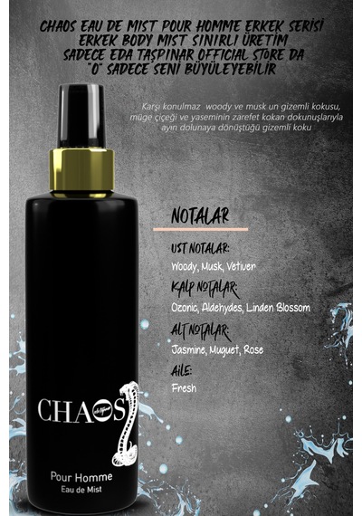 Eda Taşpınar Chaos Body Mist For Men 200 ML