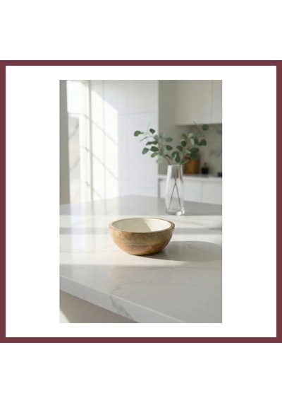 Storeşahin Mango Agacı Sunum Servis Kasesi & Dekoratif Kase 20 Cm Krem Shn0720