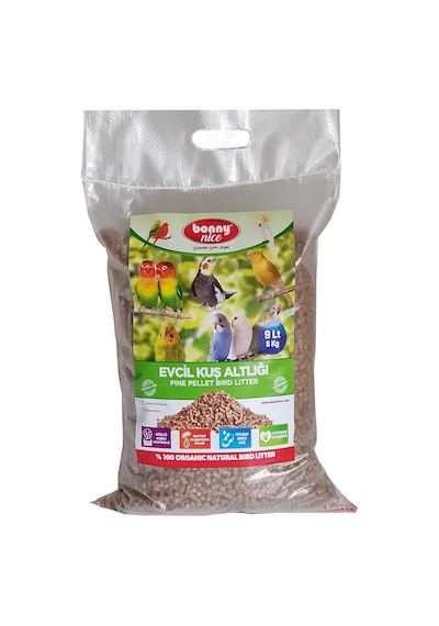 Bonny Nice Kanarya Muhabbet Papağan Kuş Kumu Kafes Altlığı 9 l