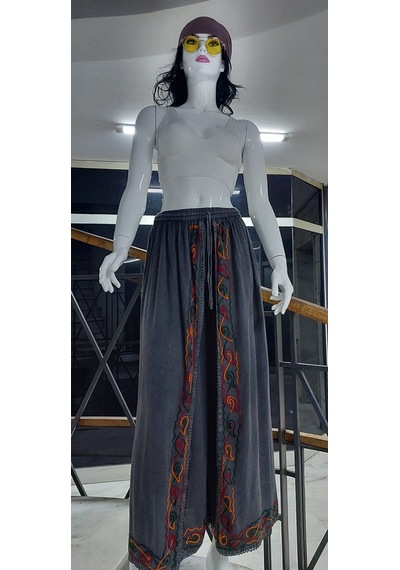 Eren Style Otantik Nakış İşlemeli Harem Şalvar Pantolon Antrasit