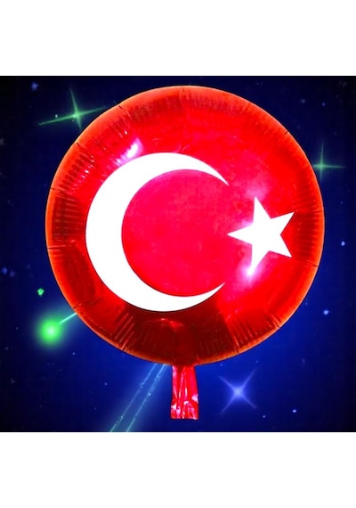Yüksek Kalite 46cm 9 Adet Türk Bayraklı Balon Kırmızı Türk Bayraklı Folyo Balon Parlak Metalik Balon