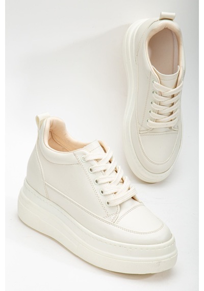 Nesvina Kadın Gizli Topuk Bej Sneaker Bej