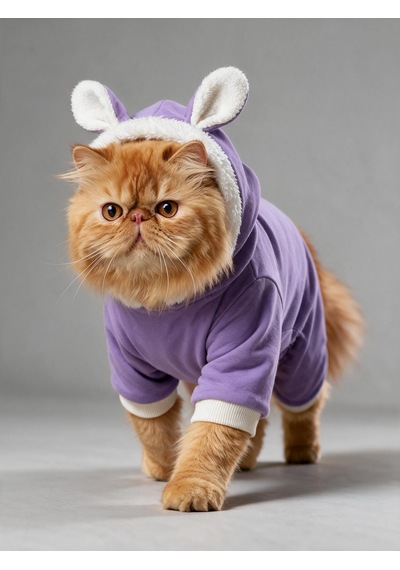 Bibelot Lavender Polar Kedi Tulumu Yumuşacık Ve Sıcacık Bunny Kulaklı Tulum
