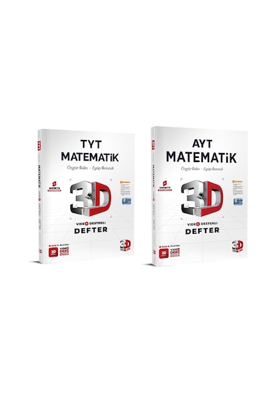 3d Yayınları 2024 Tyt Ayt Matematik Video Destekli Defter Seti 2 Kitap