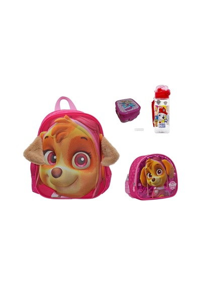 Paw Patrol Anaokul Çantası, Beslenme Çantası,matara Ve Beslenme Kabı Pembe