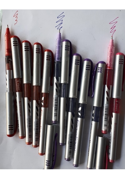 Fineliner Kece Uçlu Pilot Kalem Kırmızı 5 Mor 5 Pembe 2