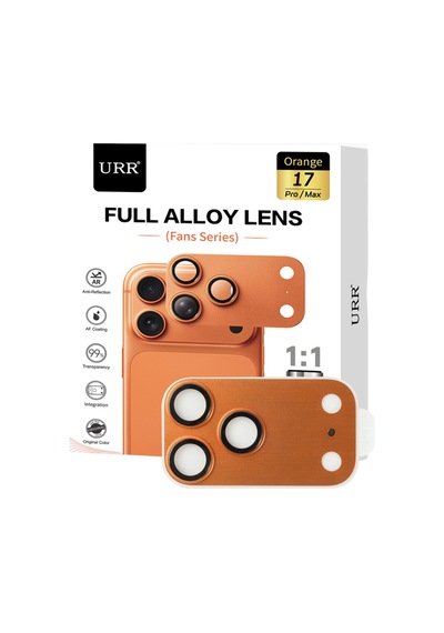Urr Apple Uyumlu iPhone 17 Pro Fans Series Full Alloy Kamera Lens Koruyucu Turuncu
