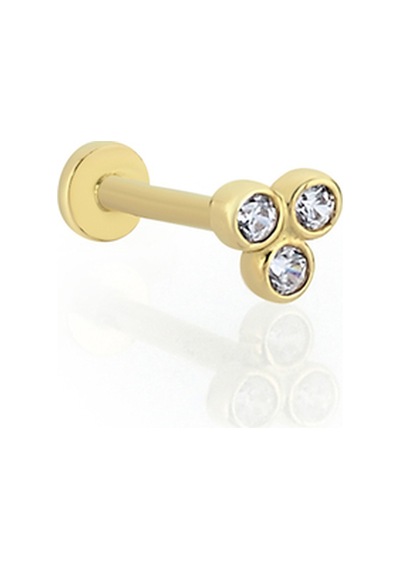 14 Ayar Altın Taşlı Lombra Tragus Küpe
