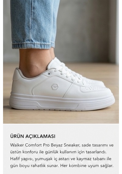 Daily Comfort Beyaz Rahat Günlük Yumuşak Tabanlı 4 Mevsim Tre...