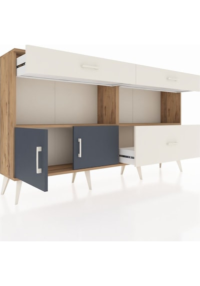 Arges Konsol 2 Raflı 3 Çekmeceli 2 Kapaklı 176x30x99 Çam-antrasit Çam-antrasit/aytaşı Arges Konsol 2 Raflı 3 Çekmeceli 2 Kapaklı 176x30x99 Çam-antrasit Çam-antrasit/aytaşı