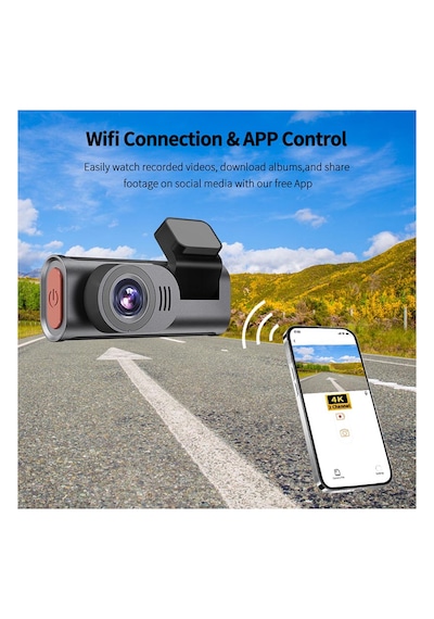 4k Wifi Araç Kamerası Geri Görüş Kameralı Gece Görüşlü Araç İçi Kamera Güvenlik Kayıt Cihazı