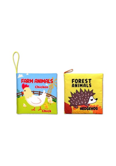 2 Kitap Tox Ingilizce Çiftlik Hayvanları ve Orman Hayvanları Kumaş