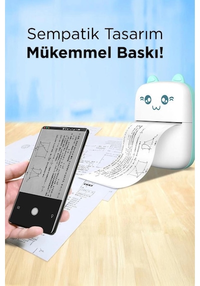 C9 Pembe Mini Yazıcı Taşınabilir Termal Yazıcı Kablosuz Bağlantı Ap Kontrol Cep Yazıcısı Bayi Depom ...