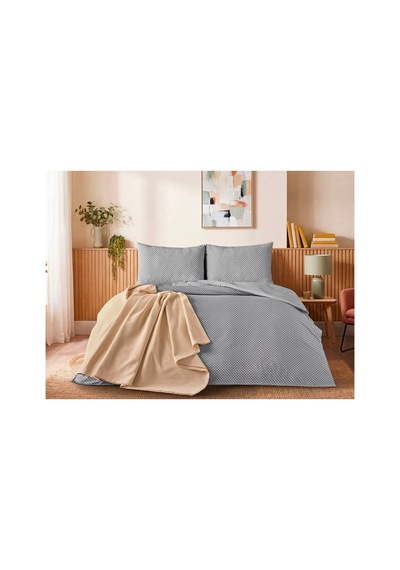 Doqu Home Casual Nevresim Takımı / Yatak Örtüsü Seti Çift Kişilik - Gri
