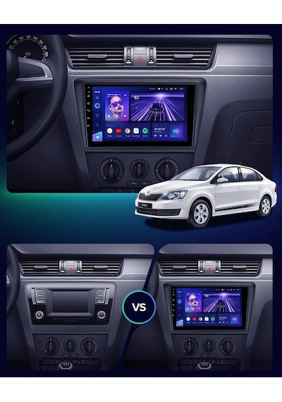 Aln Skoda Rapid 2009-2015 6gb Ram 128gb Hafıza 8 Çekirdek Carplay Android Multimedya 9"