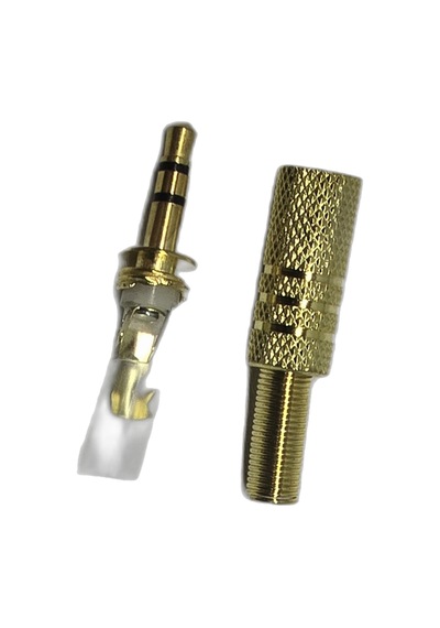 3.5mm Stereo Erkek Jak Altın Kaplama Metal Kasa Ses Kablosu Tamir Konnektörü Kulaklık Aux Uç Gold